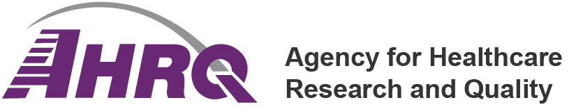 Logo of the Agency for Healthcare Research and Quality with the acronym AHRQ in purple beside the agency's full name in black text.