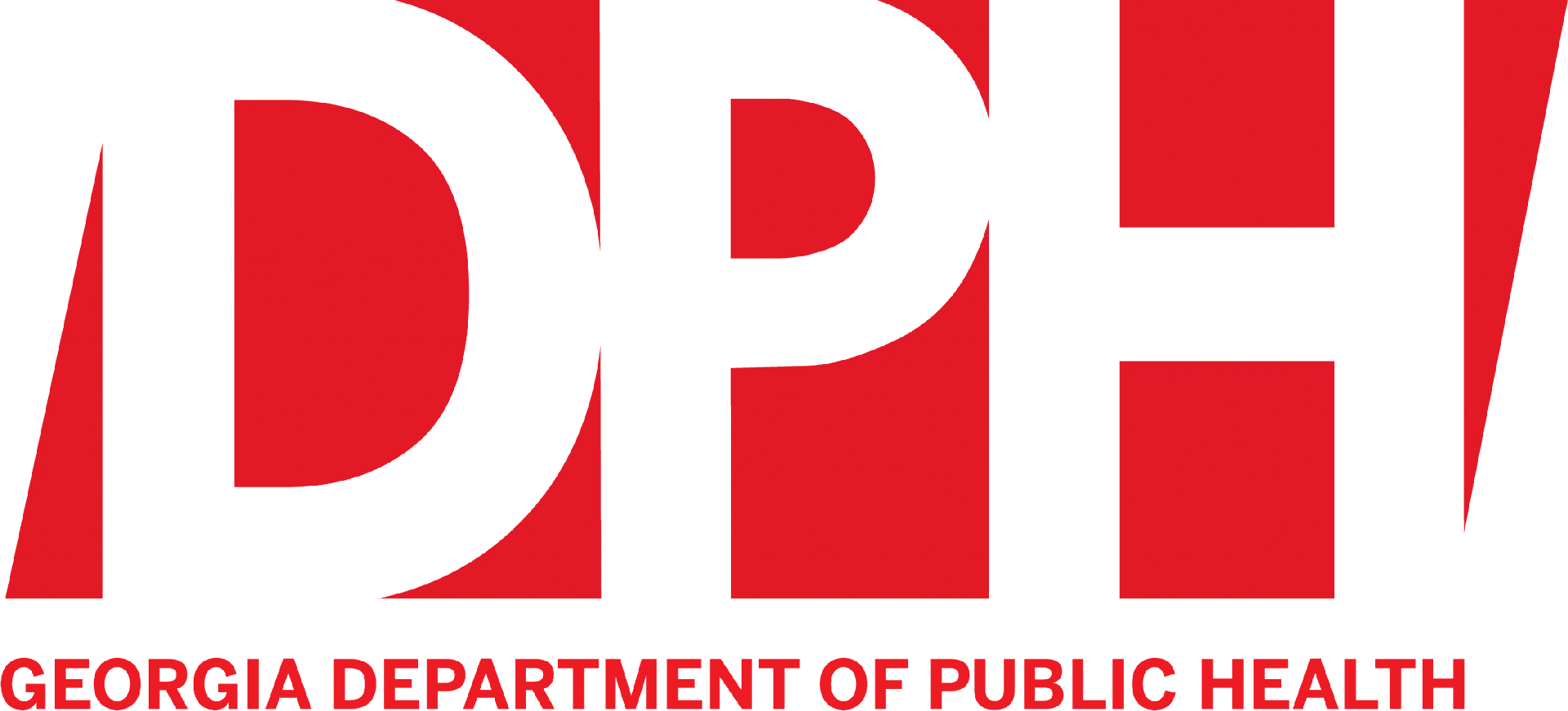 Logo of Georgia Department of Public Health, featuring large red letters DPH with Georgia Department of Public Health written in red below.